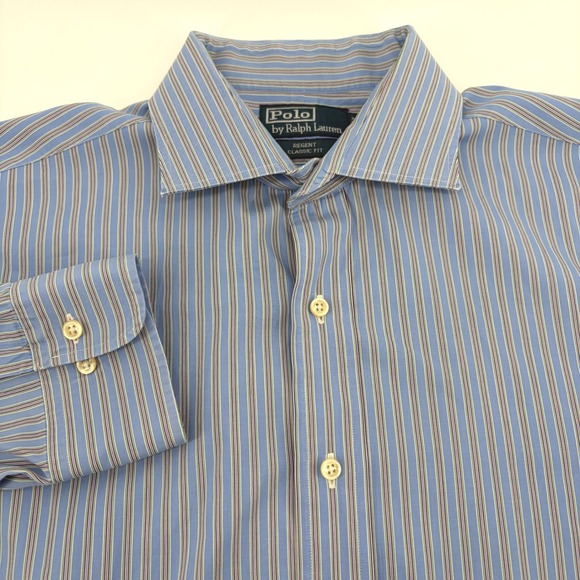 Polo Ralph Lauren Other - Polo Ralph Lauren Regent Classic Fit Striped Shirt Mens 17.5 34/35‎ Blue Multi
